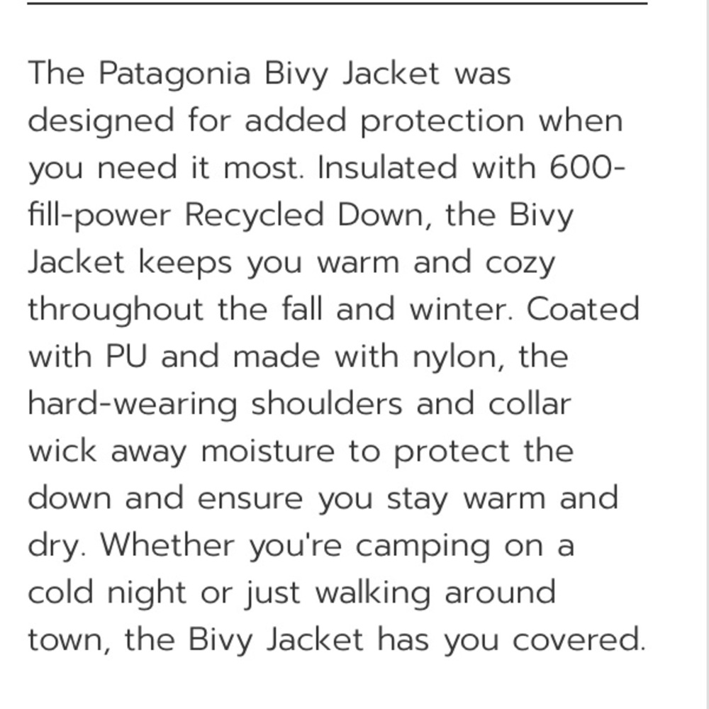 SOLD Patagonia Bivy Down jacket. EUC like new - Picture 7 of 7